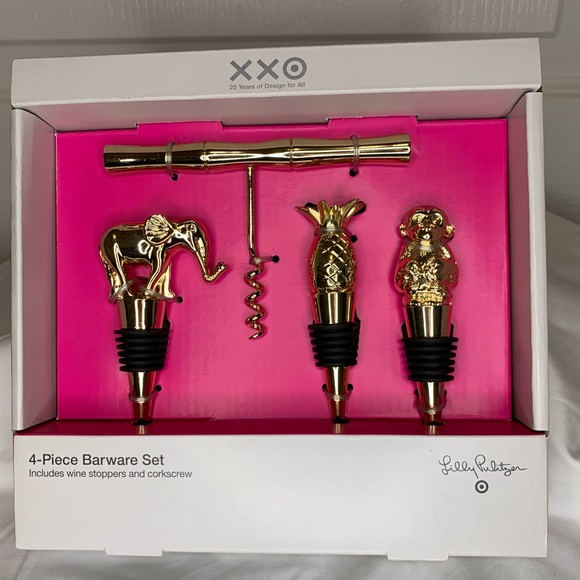 4-Piece Barware Set Lilly Pulitzer Target Collaboration - Picture 1 of 8